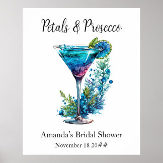 Poster Chá de panela de Blush Azul Prosecco