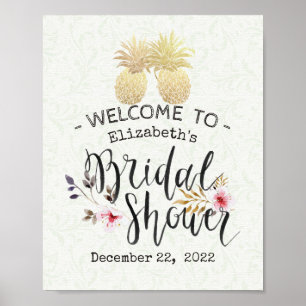 Póster Chá de panela de boas-vindas Casal Dourado de abac