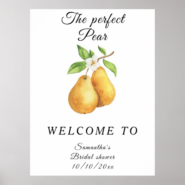 Poster Chá de panela de boas-vindas de Pear Perfeito com  (Frente)