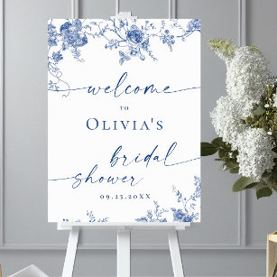 Poster Chá de panela de boas-vindas do Elegant Blue Frenc