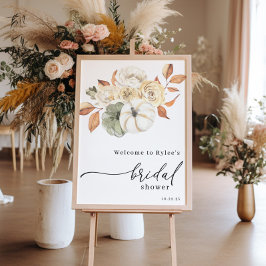 Poster Chá de panela de Bompkin de outono bem-vindo