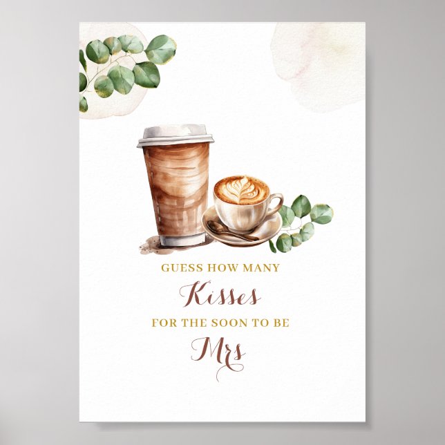 Poster Chá de panela De Café Adivinha Quantos Beijos Post (Frente)