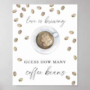 Poster Chá de panela de café Quantos grãos de café