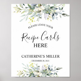 Poster Chá de panela de Cartões de Receita de Cores de Ág