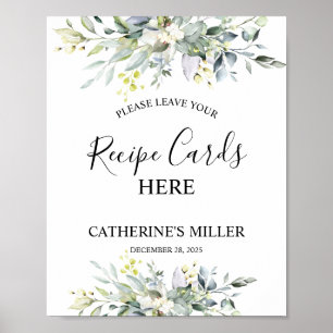 Poster Chá de panela de Cartões de Receita de Cores de Ág