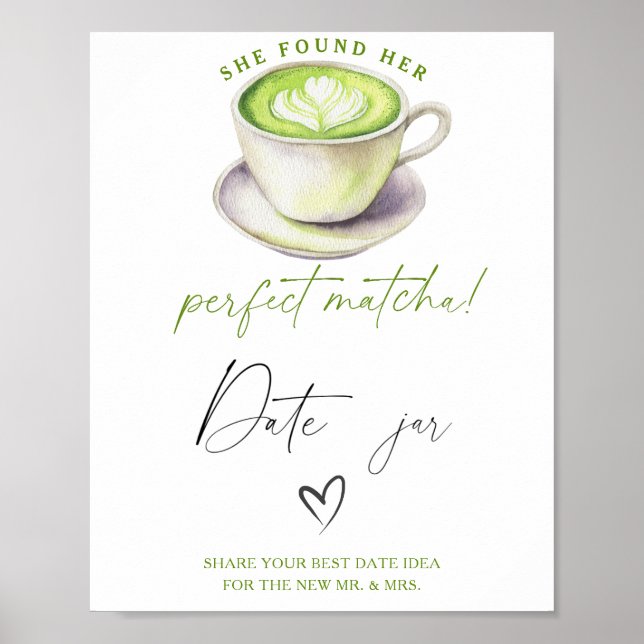 Poster Chá de panela de chá Matcha Ideias noturnas (Frente)
