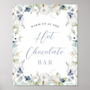 Poster Chá de panela de Chocolate Quente com Moldura Flor