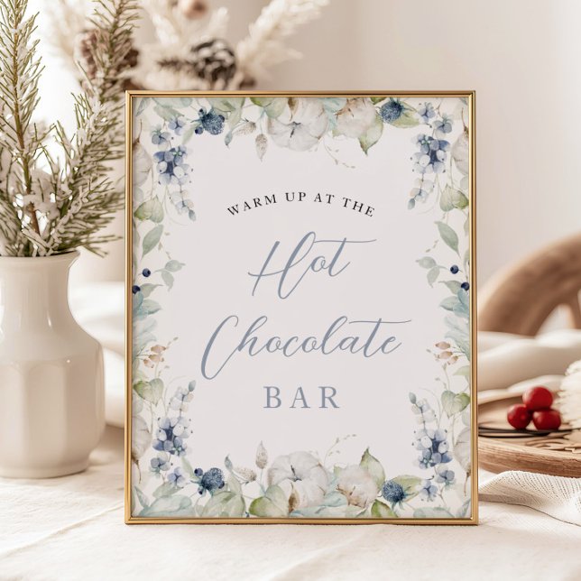 Poster Chá de panela de Chocolate Quente com Moldura Flor (Criador carregado)