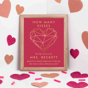 Poster Chá de panela de Dia de os namorados cardíaco geom