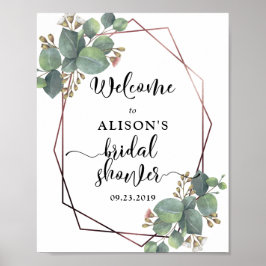 Poster chá de panela de eucalipto com quadro geométrico r