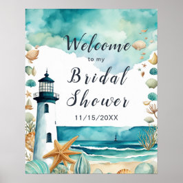 Poster Chá de panela de farol náutico