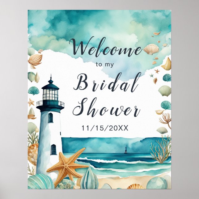 Poster Chá de panela de farol náutico (Frente)