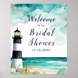 Poster Chá de panela de farol náutico