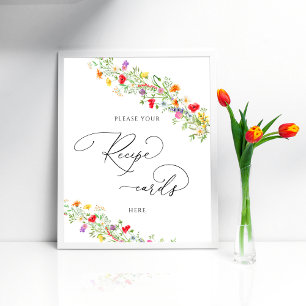 Poster Chá de panela De Flor Selvagem Deixar Cartão De Re