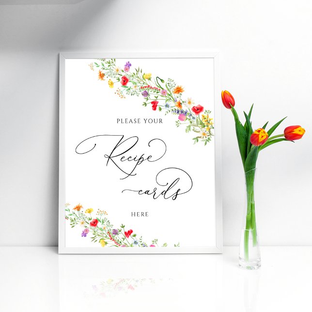 Poster Chá de panela De Flor Selvagem Deixar Cartão De Re (Criador carregado)