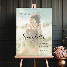 Chá de panela de fotos elegante bem-vindo