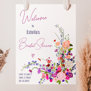 Poster Chá de panela de guião de flores selvagens moderna