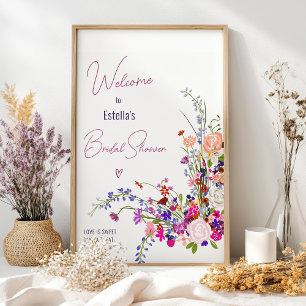 Poster Chá de panela de guião de flores selvagens moderna