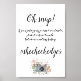 Poster Chá de panela de hashtag Casamento Menor