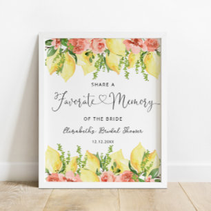 Poster Chá de panela de Memória Floral Favorita Elegante 
