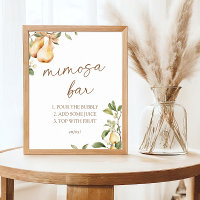 Chá de panela de pera floral com aquarela Bar Mimo