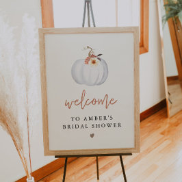 Poster CHÁ DE PANELA de queda de abóbora branco AMBER