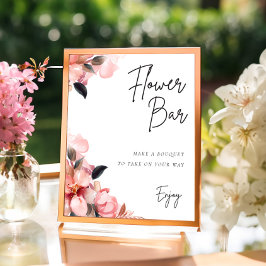 Poster Chá de panela de Sinal de Bar de Flor Prosecco