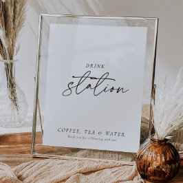 Poster Chá de panela de Sinal de Estação de Bebida Modern