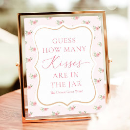 Poster Chá de panela Do Tea Party Adivinha Quantos Beijos