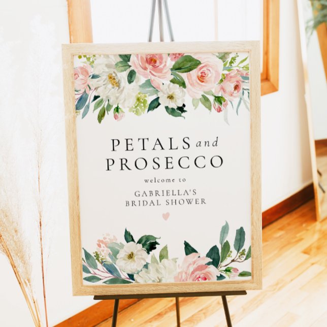 Poster Chá de panela Elegante Blush e Prosecco (Criador carregado)