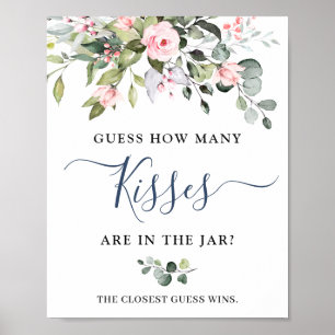 Poster Chá de panela Elegante de Rosas Eucalyptus Blush