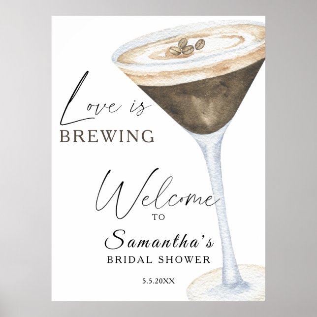 Poster Chá de panela Espresso Martini Bem-vindo (Frente)