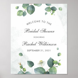 Poster Chá de panela Eucalyptus Greenery moderno bem-vind