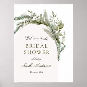 Poster Chá de panela Evergreen Arch Elegante Bem-vindo