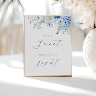 Poster Chá de panela Floral Azul Amor é Doce