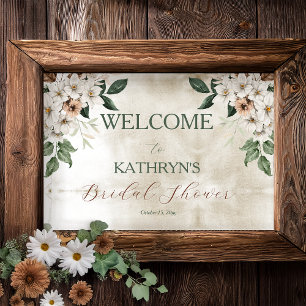 Poster Chá de panela Floral Boho Mudo