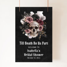 Chá de panela Floral de Halloween Negro Bem-vindo