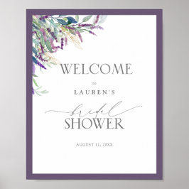 Poster Chá de panela Floral de Lavanda Elegante Bem-vindo