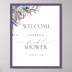 Poster Chá de panela Floral de Lavanda Elegante Bem-vindo