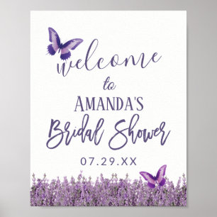 Poster Chá de panela Floral de Lavanda Elegante Bem-vindo