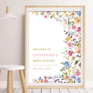Poster Chá de panela Floral de Primavera para Jardim Chic