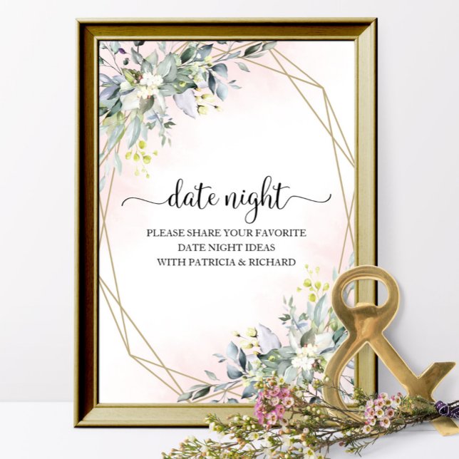 Poster Chá de panela Greenery Data Jar Noite Sinal (Criador carregado)