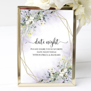 Poster Chá de panela Greenery Data Jar Noite Sinal