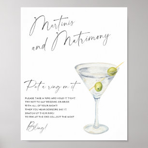 Poster Chá de panela Martini Coloque um anel no jogo