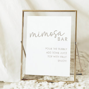Poster Chá de panela Mimosa Bar Minimalista Branco