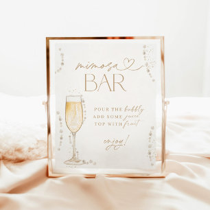 Poster Chá de panela Mimosa - Sinal de Bar, Pérolas e Pro