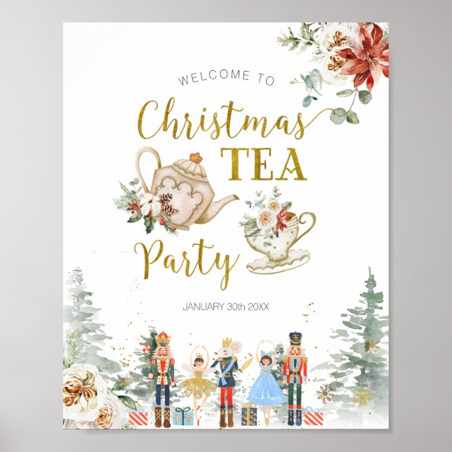 Poster Chá de panela Nutcracker de Natal Tea Welcome (Frente)