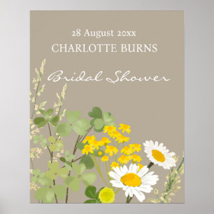 Poster Chá de panela Personalizado de Flores Selvagens