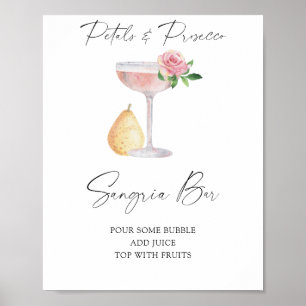 Poster chá de panela rosa prosecco - bar de sangria