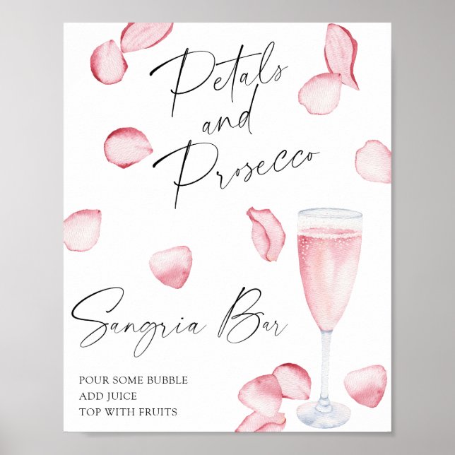 Poster chá de panela rosa prosecco - bar de sangria (Frente)